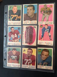 1959 Topps Football Card Lot Of 9