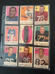 1959 Topps Football Card Lot Of 9