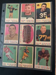1959 Topps Football Card Lot Of 9