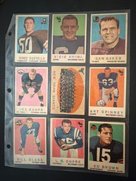 1959 Topps Football Card Lot Of 9
