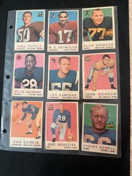 1959 Topps Football Card Lot Of 9