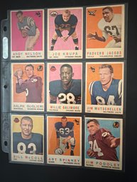 1959 Topps Football Card Lot Of 9