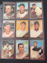 1962 Topps Baseball Card Lot Of 12