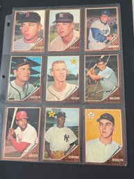 1962 Topps Baseball Card Lot Of 9