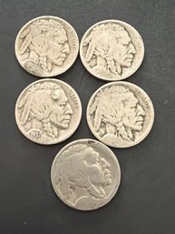 Buffalo Nickel Lot Of 5
