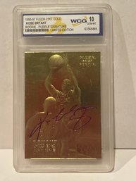 1996-97 Fleer 23KT Gold Kobe Bryant Rookie Purple Signature #43200 WCG 10