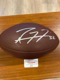 Ray Lewis Autographed Football With COA