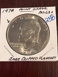 1978-D $1 Ike Dollar Clipped Planchet
