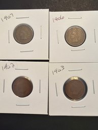 Indian Head Penny Lot Of 4