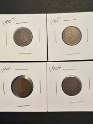 Indian Head Penny Lot Of 4