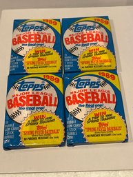 1989 Topps Wax Packs Lot Of 4.