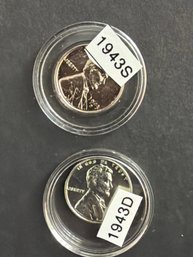1943 Steel Penny Encapsulated Lot Of 2. BU?