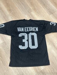 Mark Van Eeghen  Autographed Raiders  Jersey With COA