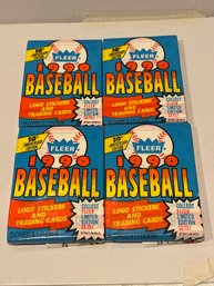 1990 Fleer Baseball Wax Pack Lot Of 4