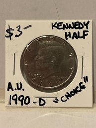 1990-D Kennedy Half Dollar AU Choice