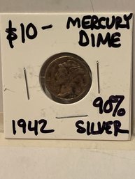 1942 10C Mercury Dime