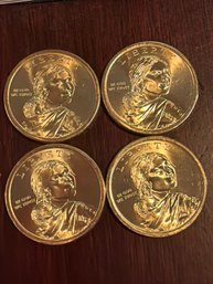 2014 D Sacagawea Dollar Coin Lot Of 4. BU