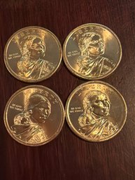 2014 D Sacagawea Dollar Coin Lot Of 4. BU