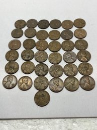 Wheat Pennies - 37 Coins - 1940s-50s