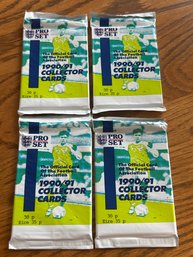 Lot Of (4) 1990/91 Pro Set Soccer Unopened Packs