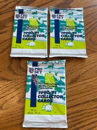 Lot Of (3) 1990/91 Pro Set Soccer Unopened Packs