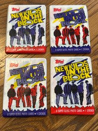 New Kids On The Block Trading Cards Wax Packs Lot Of 4