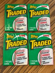 1990 Topps Traded Baseball Unopened Packs Lot Of (4)