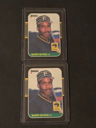 1987 Donruss Baseball Barry Bonds Rookie Lot Of 2