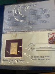 Golden Replicas Of United States Stamps 22kt Gold - Lot Of 5