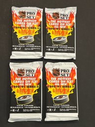 1990/91 Pro Set Hockey Cards Series 2. Lot Of (4) Unopened Packs