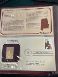 Golden Replicas Of United States Stamps 22kt Gold - Lot Of 5