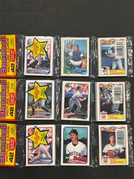 1989 Topps Baseball Rack Pack Lot Of 3