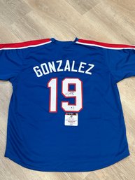 Juan Gonzalez Autographed Jersey With COA