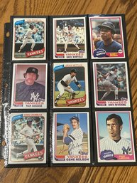 Lot Of (18) 1980s New York Yankees Baseball Cards