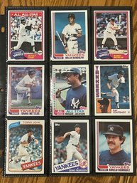Lot Of (18) 1980s New York Yankees Baseball Cards