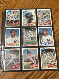 Lot Of (18) 1980s New York Yankees Baseball Cards