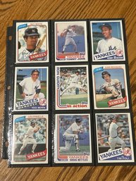 Lot Of (18) 1980s New York Yankees Baseball Cards