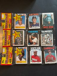 1986 Topps Baseball Rack Pack Lot Of 3