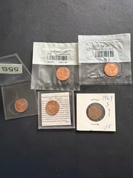 Lincoln Penny Lot Of 5