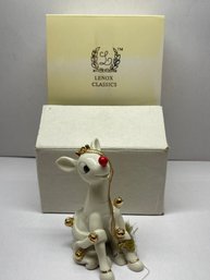 Lenox Rudolph The Red Nose Reindeer Rings In Holidays Christmas Ornament  Box