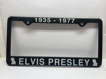 Elvis Glossy Black License Plate Frame Elvis Presley