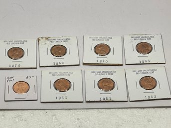 Assorted Years Lincoln Cents Unc. Proofs - 8 Coins