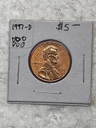 BU 1977 D LINCOLN CENT DDO VARIETY