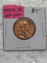 BU 1999 D LINCOLN CENT DDO VARIETY