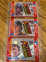 1983 Donruss Action All Stars Lot Of (3) Unopened Packs.