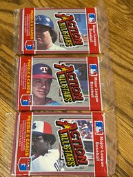 1983 Donruss Action All Stars Lot Of (3) Unopened Packs.