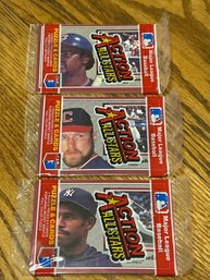 1983 Donruss Action All Stars Lot Of (3) Packs RARITY-each Pack Same Player On Top As Bottom!