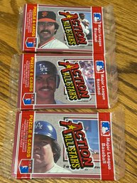1983 Donruss Action All Stars Lot Of (3) Packs RARITY-each Pack Same Player On Top As Bottom!