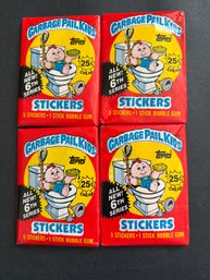 1986 Topps Garbage Pail Kids Original 6th Series BBCE Sealed Wax Packs Lot Of 4