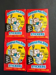 1986 Topps Garbage Pail Kids Original 6th Series BBCE Sealed Wax Packs Lot Of 4